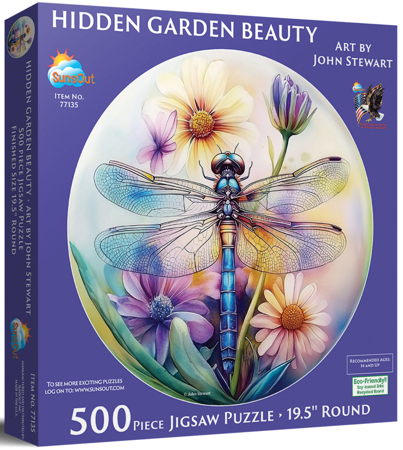 Hidden Garden Beauty 500 Piece Dragonfly Puzzle by SunsOut