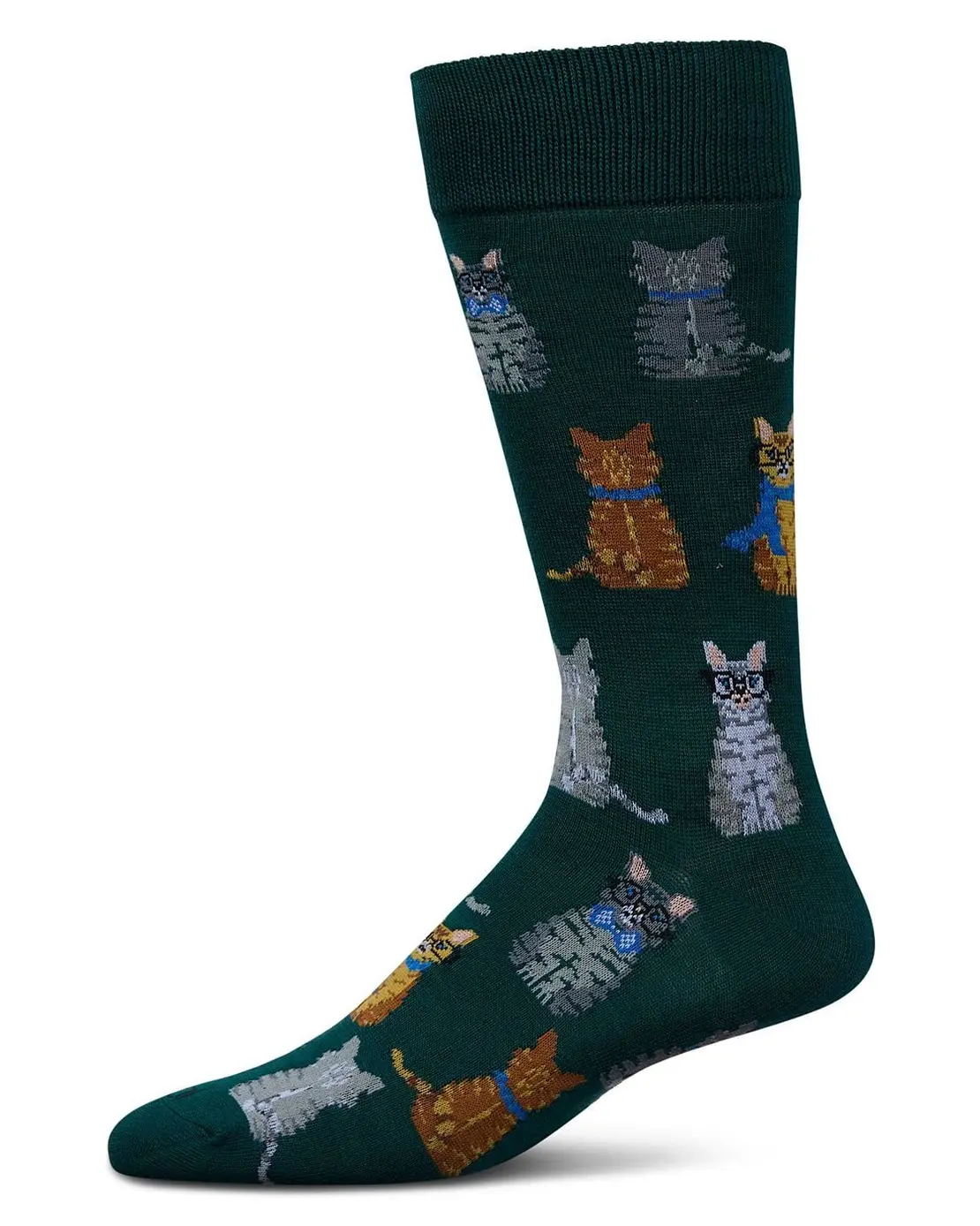 Cats Bamboo Blend Crew Socks for Men by Me Moi