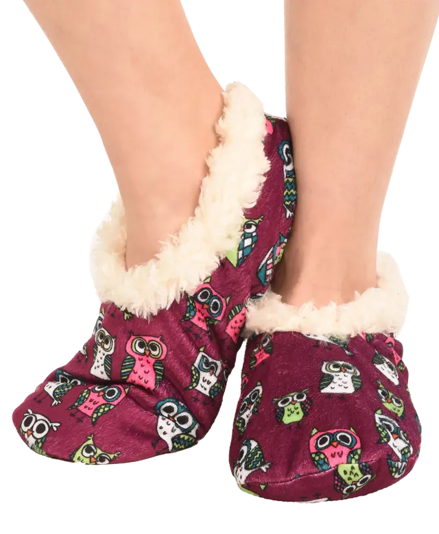 Thumbnail: "Night Owl" Fuzzy Feet Slippers by Lazy One