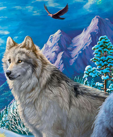 Thumbnail: Wolves on a Snowy Night 1000 Piece Wolf Puzzle by SunsOut