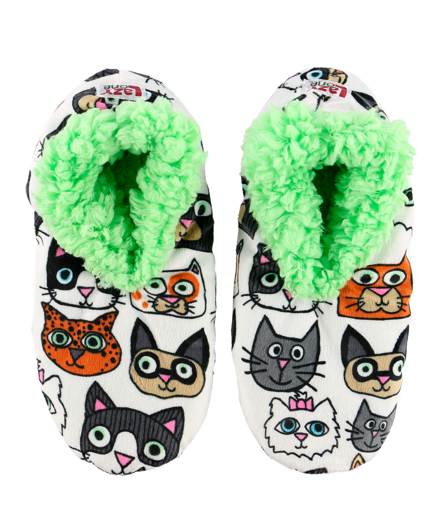 "Cattitude" Cat Fuzzy Feet Slippers by Lazy One