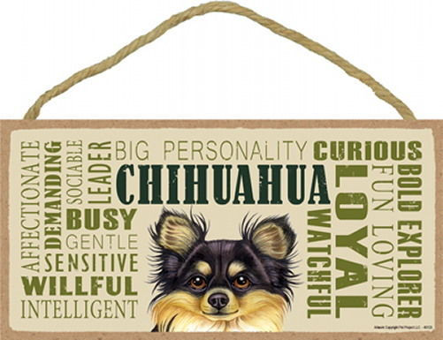 Thumbnail: Black Chihuahua Dog Breed Decorative "Loyal" Wood Sign