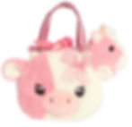 Fancy Pals Fuzzy Face Strawberry Cow Purse by Aurora