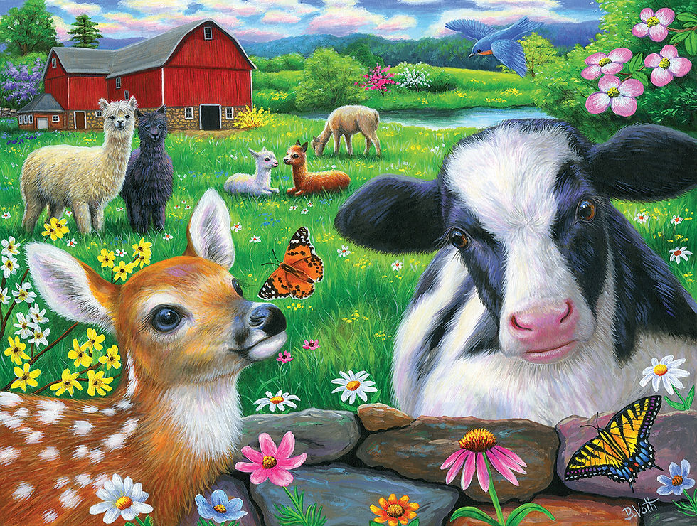 Friends in the Field 500 Piece Farm Animal Puzzle by SunsOut
