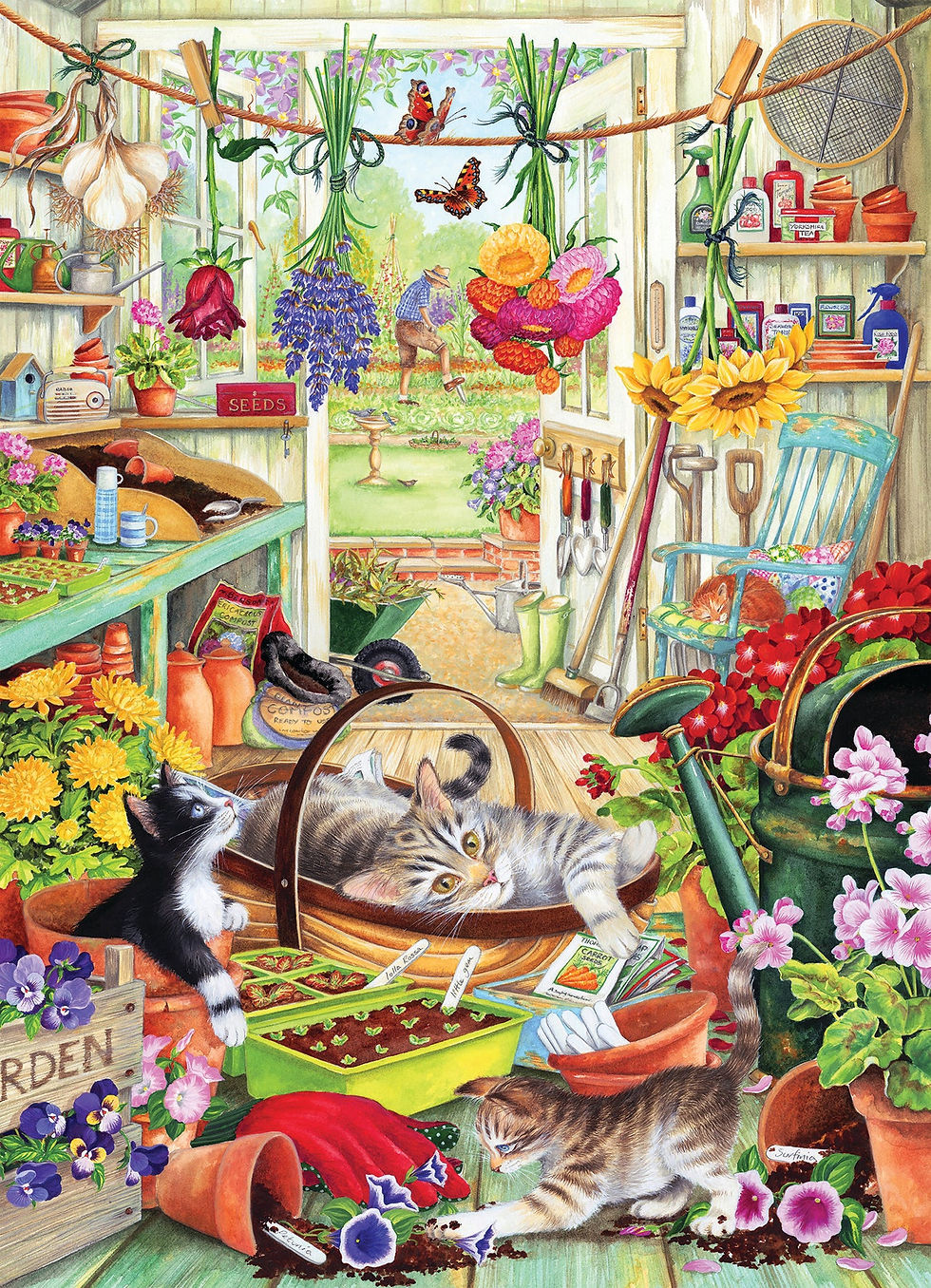 Potting Shed Cats 500 Piece Cat Puzzle by Cobble Hill