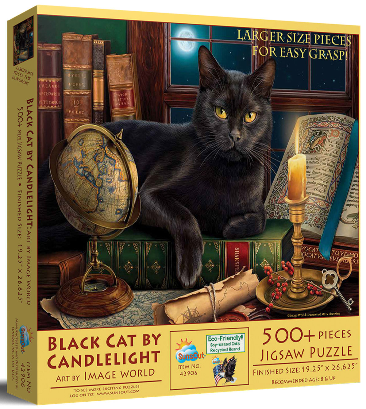 Black Cat by Candlelight 500 Piece Cat Puzzle by SunsOut