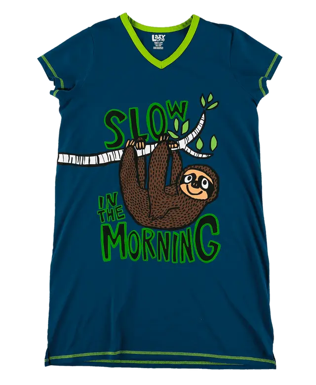"Slow in the Morning" Sloth Nightshirt by Lazy One