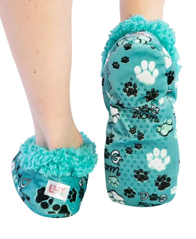 Thumbnail: back of "Dog Mom" Fuzzy Feet Slippers by Lazy One