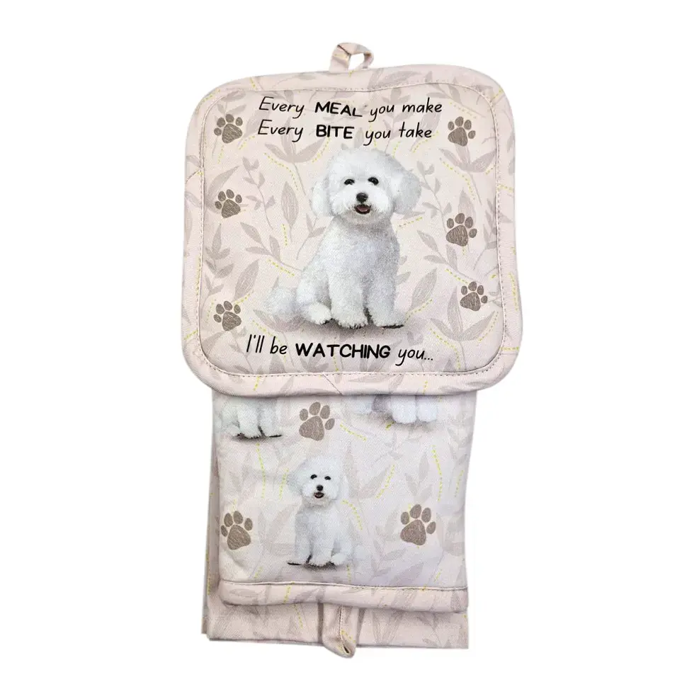 Bichon Frise 3pc Oven Mitt Set by E&S Pets