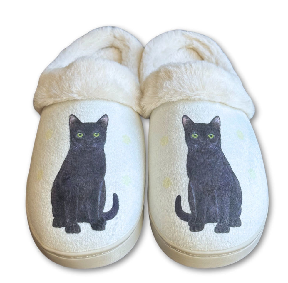 Black Cat Snuggs Slippers by E&S Pets