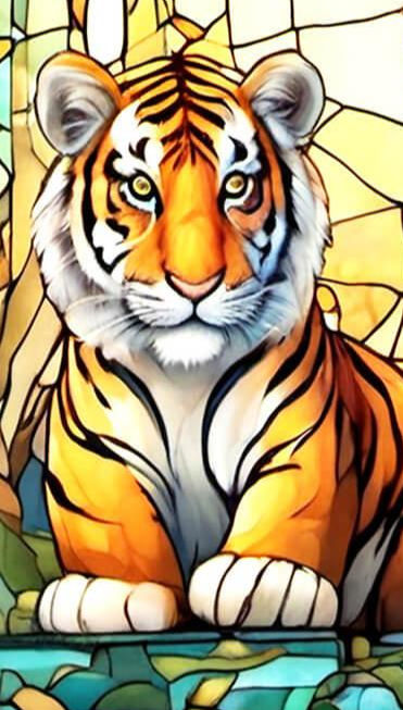 Thumbnail: Stained Glass Zoo Tigers 500 Piece Puzzle by SunsOut