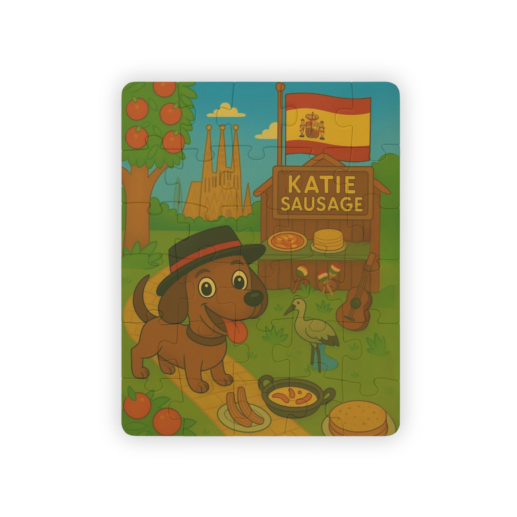 Katie Sausage (Pop!) Spain Puzzle for Kids - 30-Piece Educational Fun