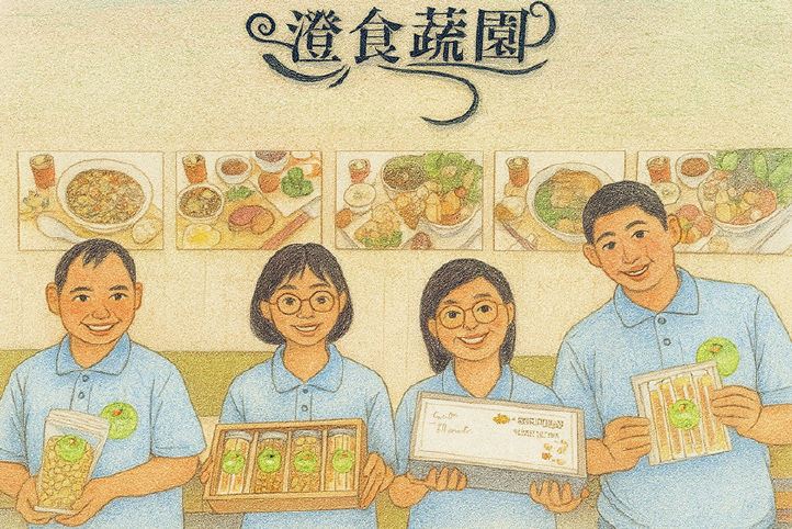 庇護員工向大家展示澄心菩提禮盒