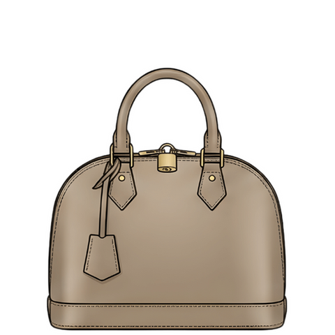 Illustration for size comparison purposes only of a Louis Vuitton Alma bag, size PM