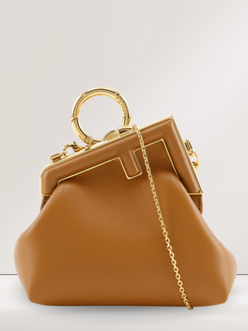 Fendi F gold color bag