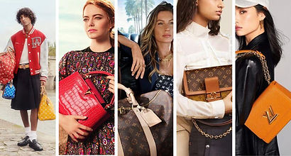 5 models with 5 different Louis Vuitton bags