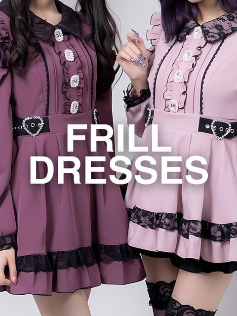 two pink frill dresses