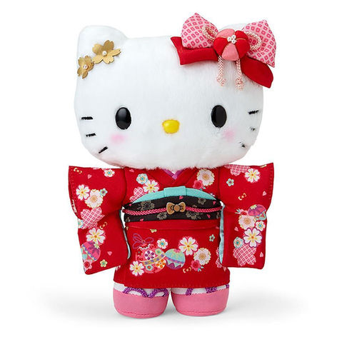 Hello Kitty in a red Kimono Plushie