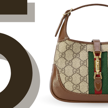 Number 5 and a Gucci canvas bag