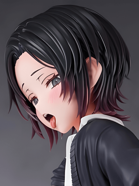 Figure of a boy wearing a girl's school uniform