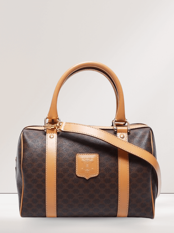 Celine Triomphe Macadam brown boston bag