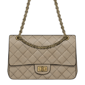 Illustration for size comparison purposes only of a Chanel 2.55 bag 227 large size