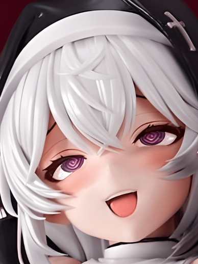 Figure of a nun being held by tentacles