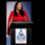 Dani Larkin speaks after being named First Nations Legal Researcher of the Year