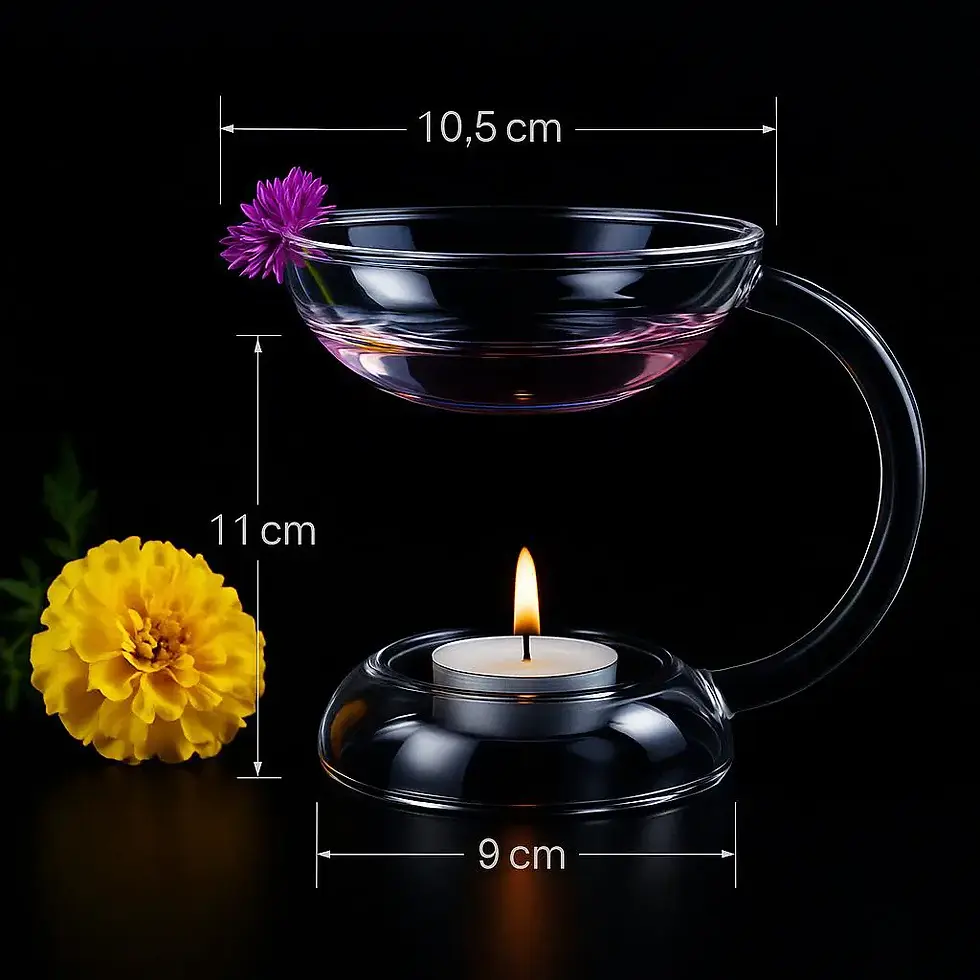 Miniaturbild: Aromalampe aus Borosilikatglas – Duftlampe mit Teelicht für Sojawachs Duftmelts, hochwertiges Design