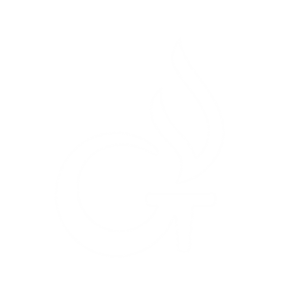 White "GT" logo on black background, representing a business consulting