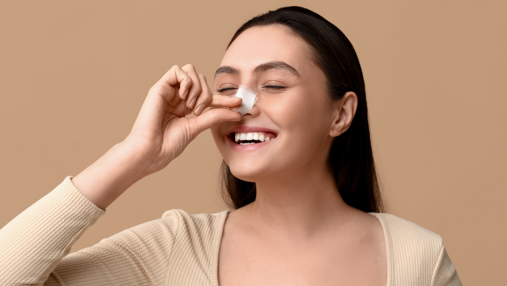 Persona feliz resultados rinoplastia