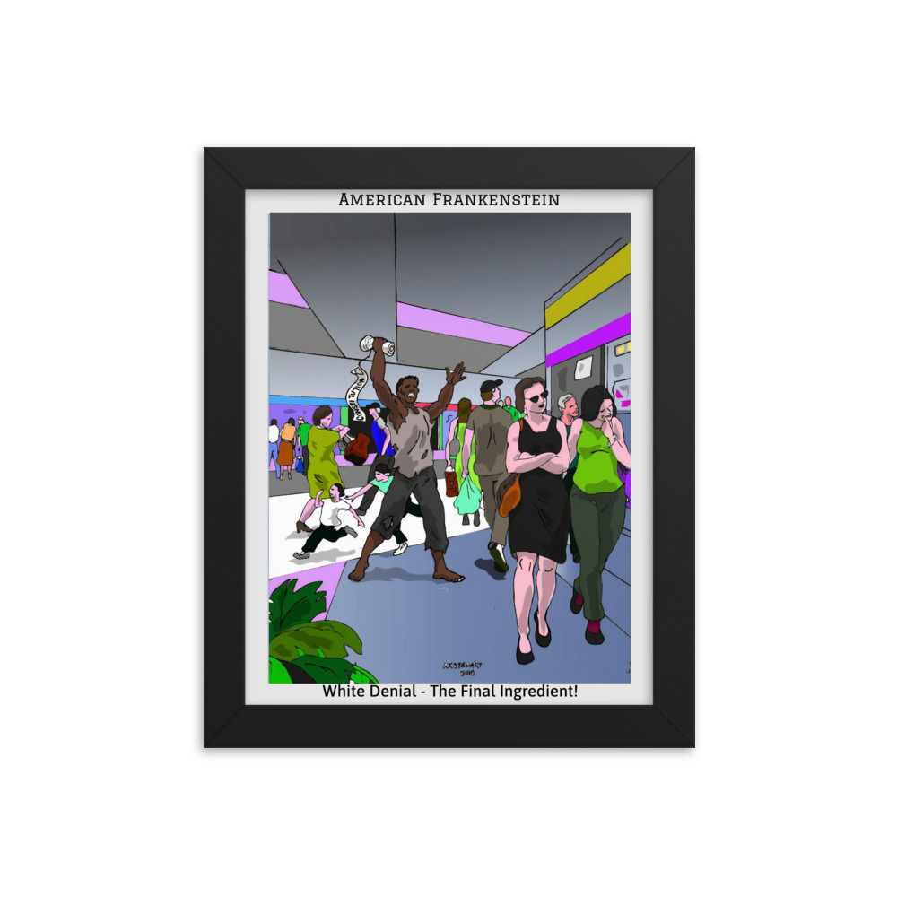 White Denial Color Framed Poster