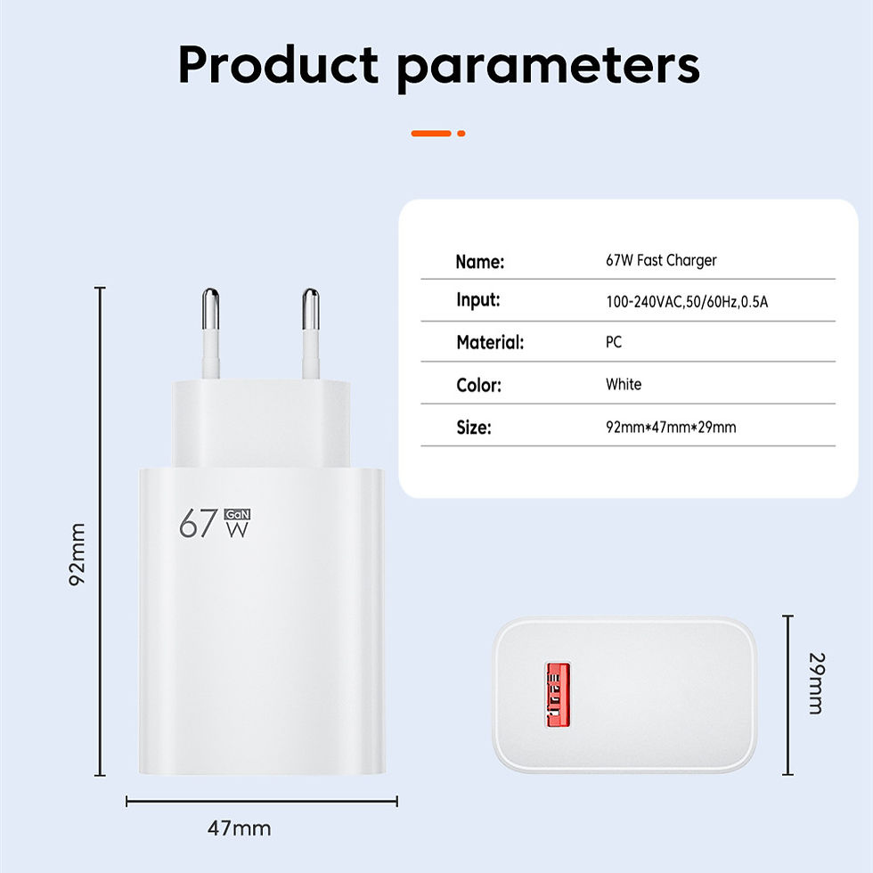 Thumbnail: 67W USB Fast Charger for Xiaomi 14 13 12 11 10 Ultra Redmi Note 12T 13 Pro Turbo