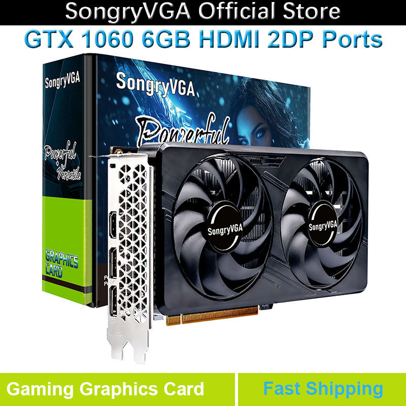 Thumbnail: SongryVGA GTX 1060 3/6GB Graphics Card for Gaming,GDDR5 192-bit PCI Express 3.0 