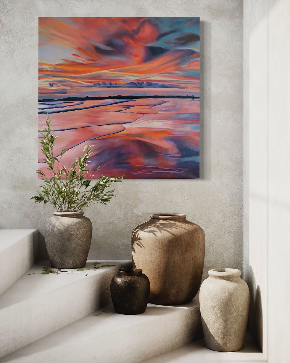 Thumbnail: SOLD - "Mirrors in Santa Teresa" (2023) - 30 x 30'' Original Painting