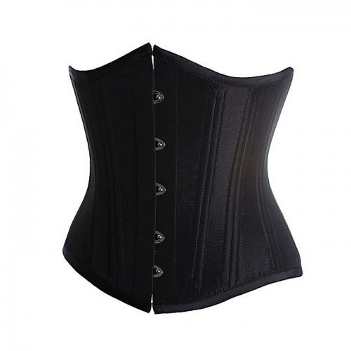 Black Taffeta Waist Training Underbust Corset