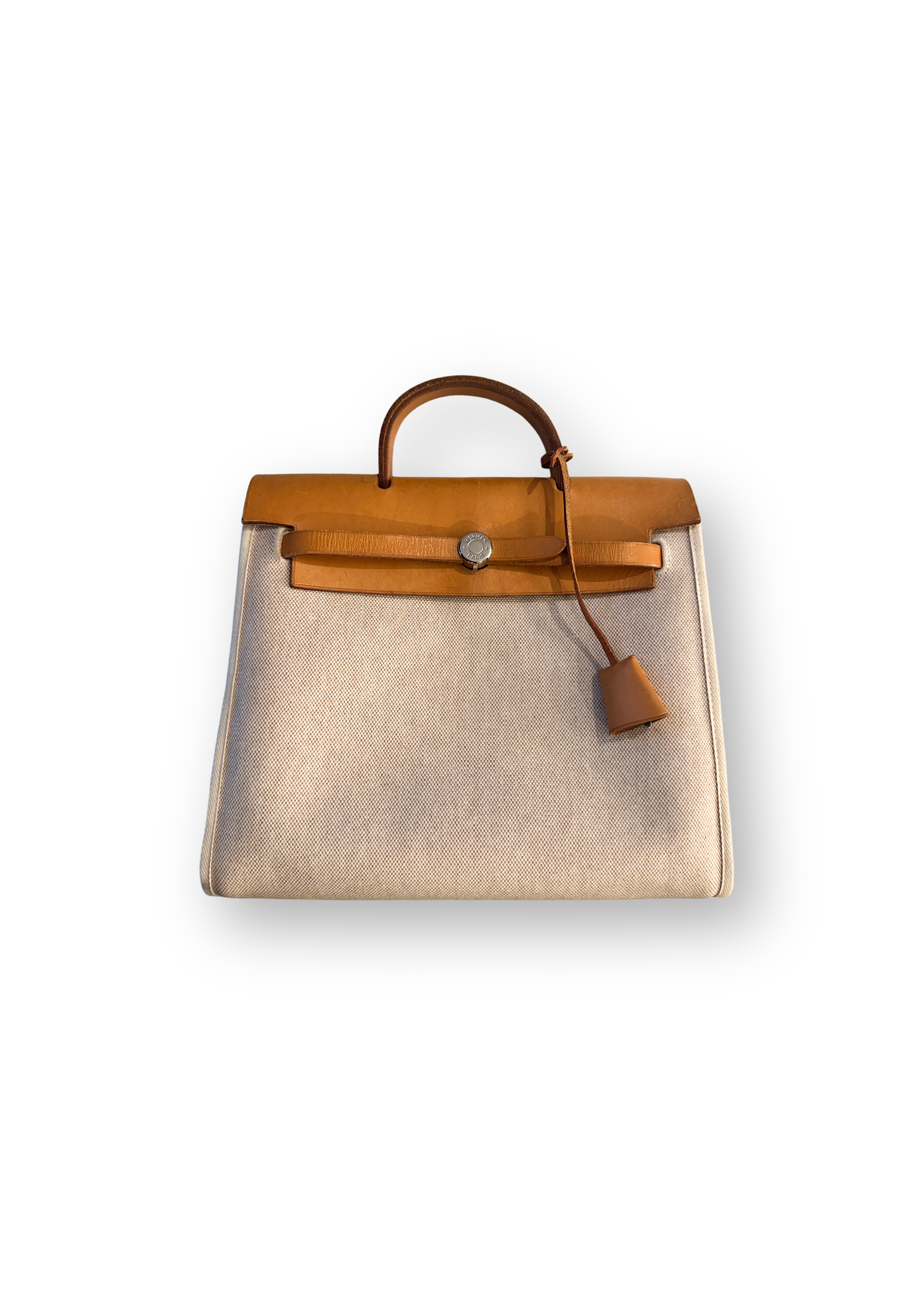 Hermès Herbag 31 Beige/Tan Coated Canvas
