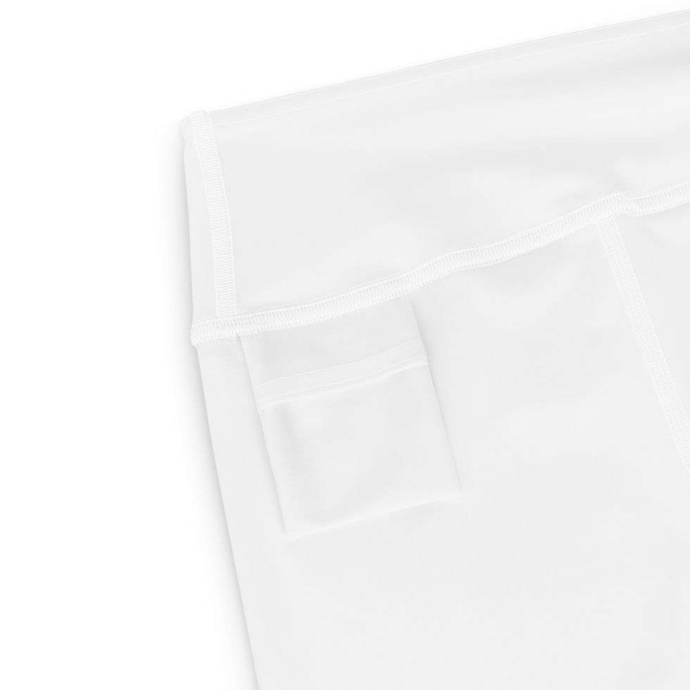 Thumbnail: Leaf Pattern White Yoga Leggings