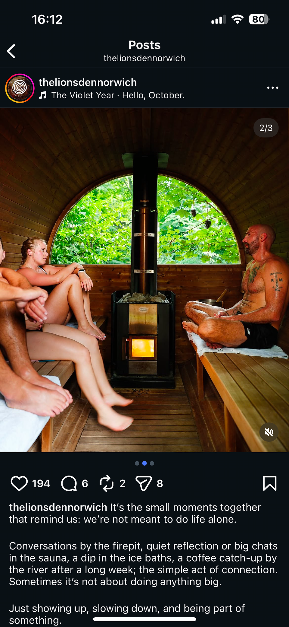 People enjoying the sauna at The Lion's Den Norwich
