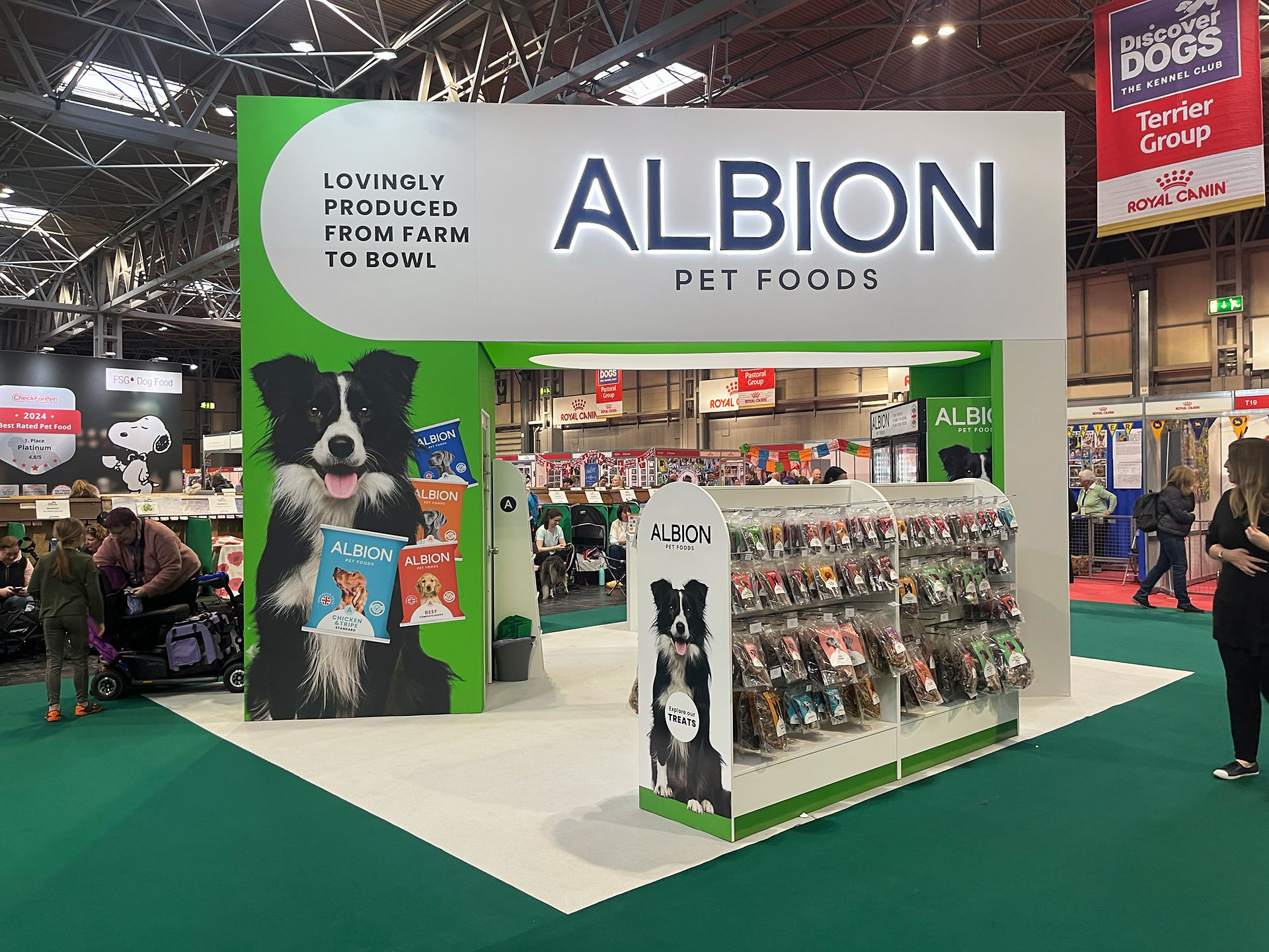 Albion Pet Foods' exhibition stand at Crufts 2025