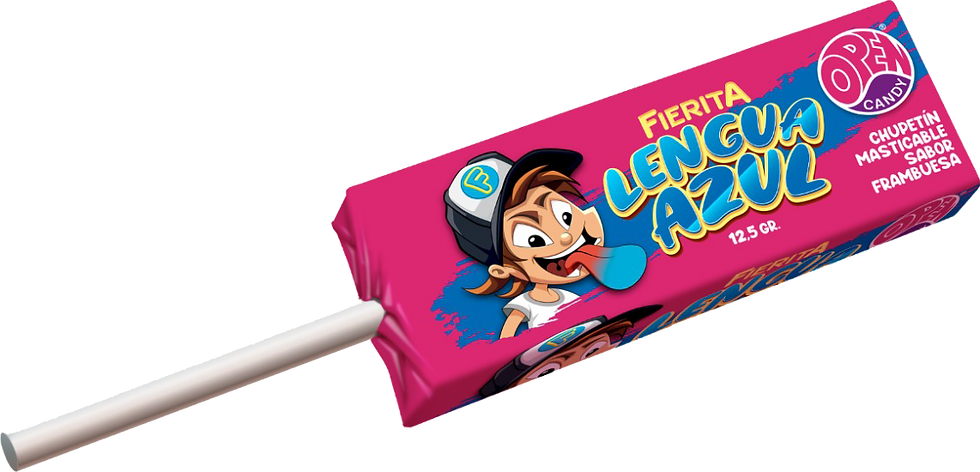 Miniatura: Chupetin Masticable Pinta Lengua Azul Frambuesa