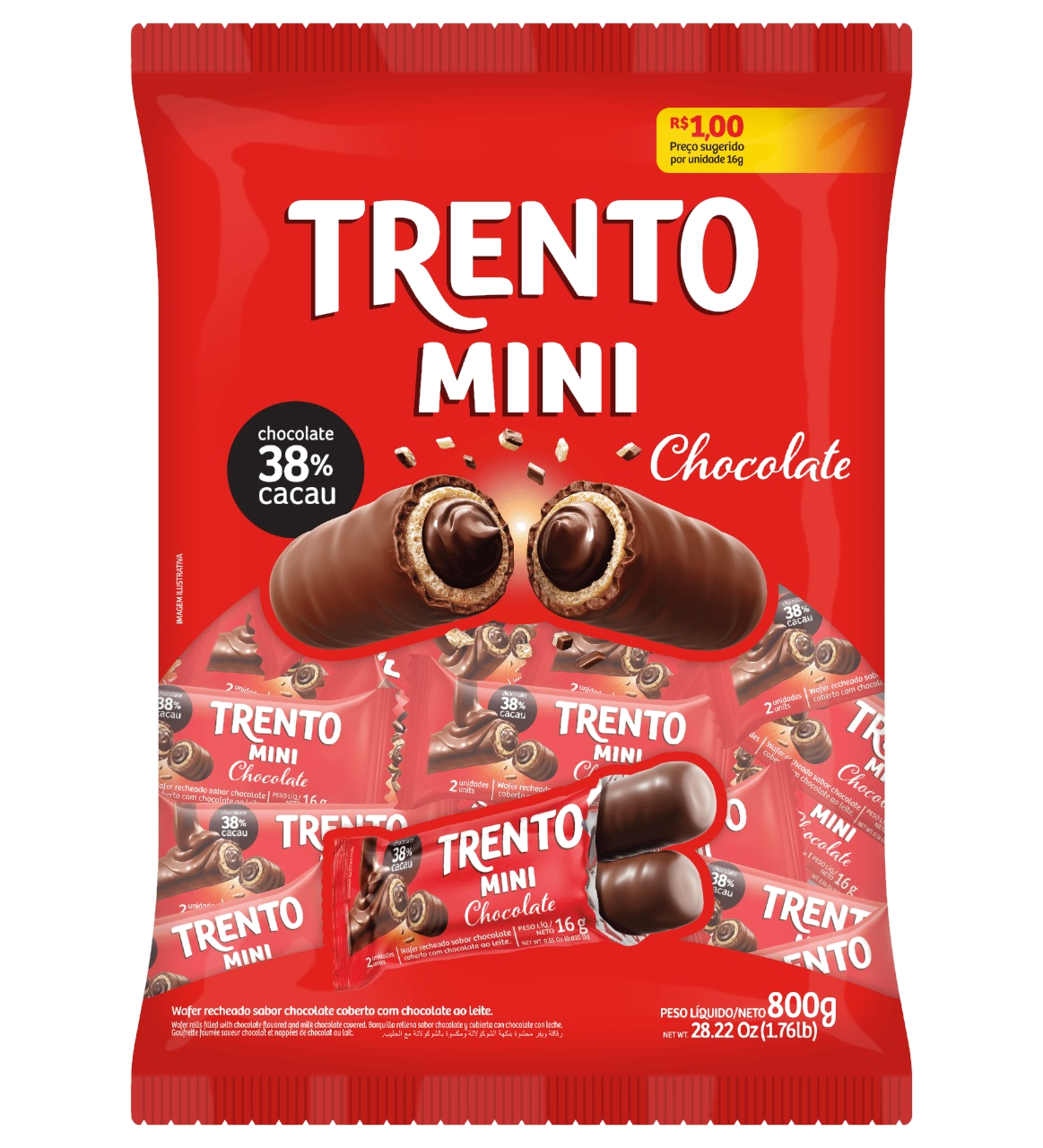 Mini Trento Chocolate 50U 800G