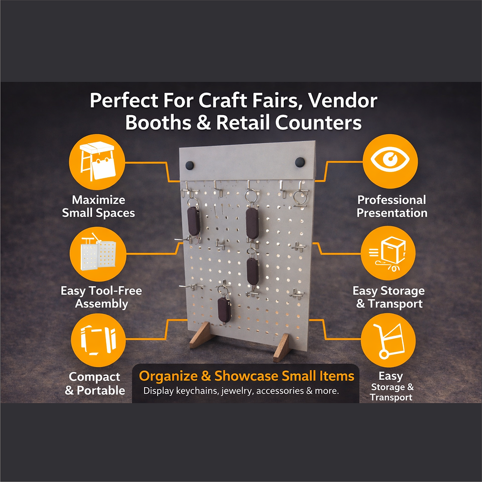 Thumbnail: Pegboard display stand, Perfect For Craft Fairs, Vendor Booths, Keychain Display.