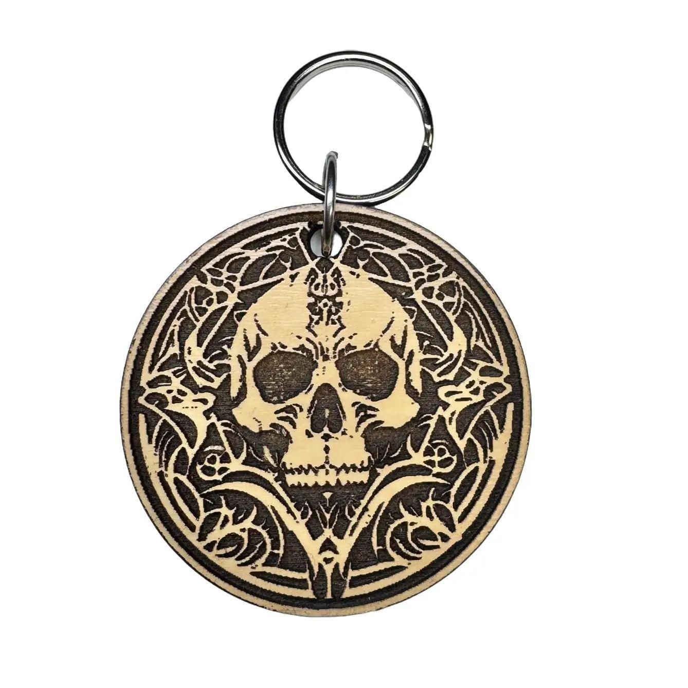 Cursed - Wood Laminate Medallion Keychain