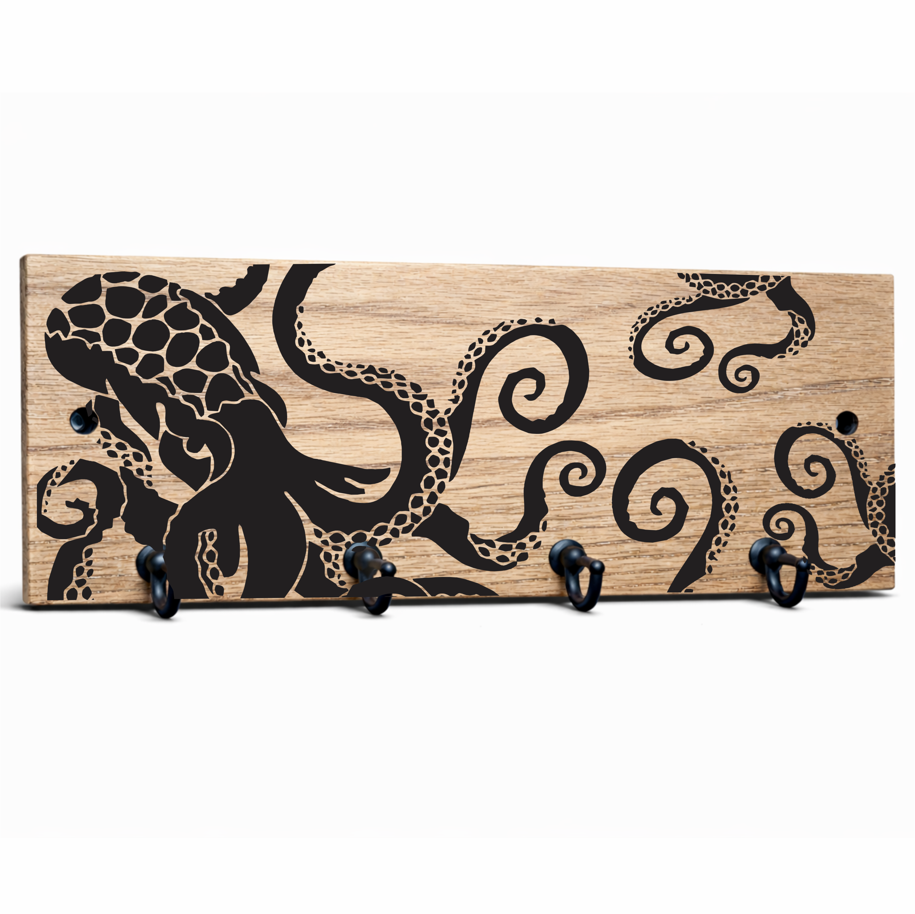 Octopus Attack - Wood Key Hanger