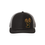Thumbnail: Black and gray trucker hat with earthy deer head logo on front.