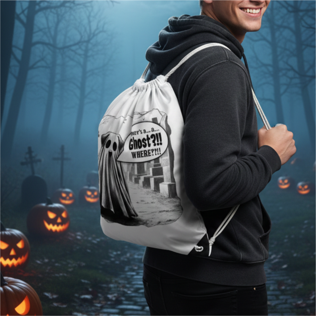 Ghost Dog  - Trick or Treat Bag (Drawstring)