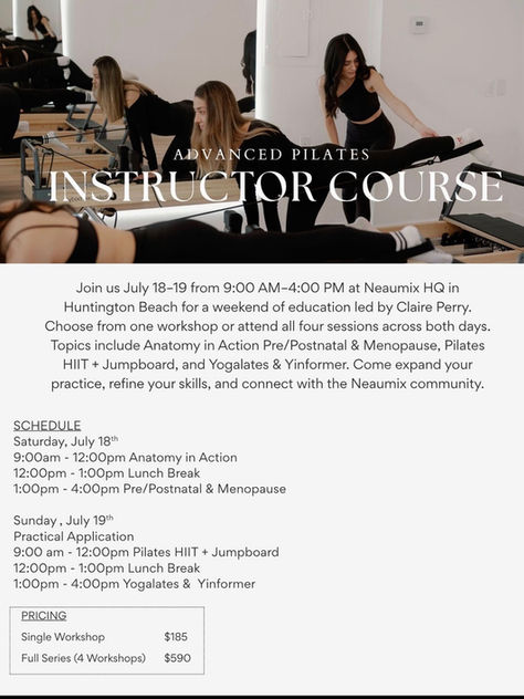 Advanced Pilates Instructor Course