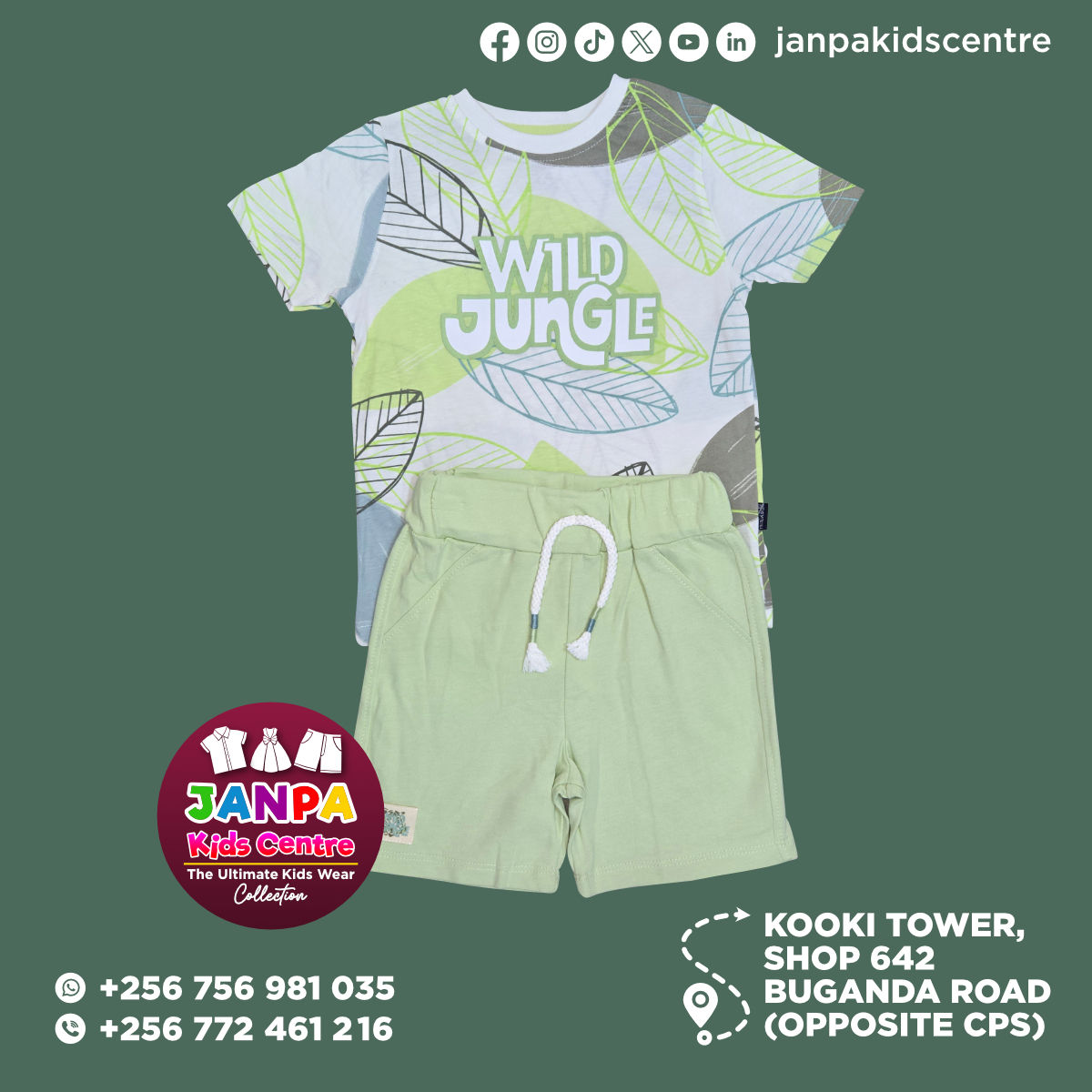 Boys 2 Piece [Wild Jungle T Shirt & Short]