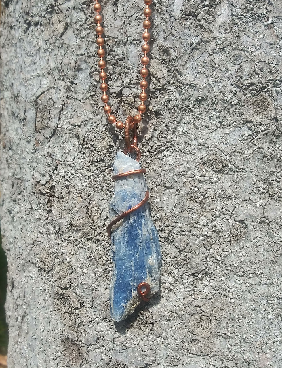 Blue kyanite necklace